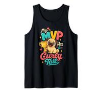 My MVP Has a Curly Tail Pug Lover Tank Top