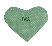 My-Name Heating Cushion with Name (Green Polka Dots)