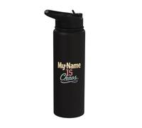My Name is Chaos Funny Text Messages Funny Humor Quotes Stainless Steel Insulated Water Bottle