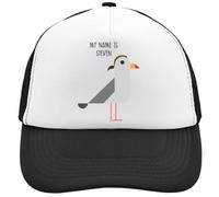 My Name is Steve Funny Seagull Mesh Back Trucker Cap Adjustable Snapback Hat Casu White