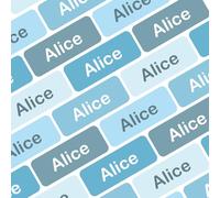 My Nametags® 175 Mini Name Stickers Pack | Personalised Small Labels for School Supplies Like Pens, Pencils, Markers & Other Stationery | Waterproof No-Iron Mini Tags for All Ages | Dolphin Colours