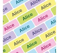 My Nametags® 175 Mini Name Stickers Pack | Personalised Small Labels for School Supplies Like Pens, Pencils, Markers & Other Stationery | Waterproof No-Iron Mini Tags for All Ages | Candy Colours