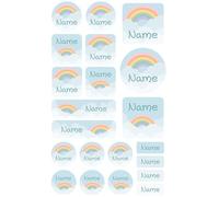 My Nametags® 21 Maxi Sticker Set to Label Big Items | No-Iron Waterproof Name Labels in Various Shapes & Sizes | Fun Large Stickers for School, Nursery & Kindergarten (191. Rainbow)