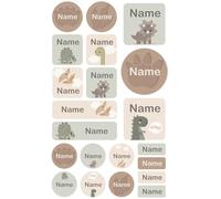My Nametags® 21 Maxi Sticker Set to Label Big Items | No-Iron Waterproof Name Labels in Various Shapes & Sizes | Fun Large Stickers for School, Nursery & Kindergarten (181. Dinosaur)