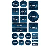 My Nametags® 21 Maxi Sticker Set to Label Big Items | No-Iron Waterproof Name Labels in Various Shapes & Sizes | Fun Large Stickers for School, Nursery & Kindergarten (271. Galaxy)