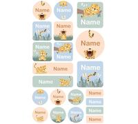 My Nametags® 21 Maxi Sticker Set to Label Big Items | No-Iron Waterproof Name Labels in Various Shapes & Sizes | Fun Large Stickers for School, Nursery & Kindergarten (113. Leopard)