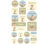 My Nametags® 21 Maxi Sticker Set to Label Big Items | No-Iron Waterproof Name Labels in Various Shapes & Sizes | Fun Large Stickers for School, Nursery & Kindergarten (112. Deer)