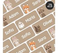My Nametags® 56 Iron On Name Labels for Clothes | Waterproof & Washable Name Tags for Clothes & School Uniforms | Clothing Labels for Kids, School, Nursery, Kindergarten & Care Homes - Forest Animals