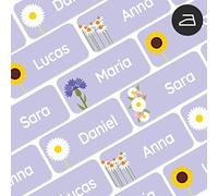 My Nametags® 56 Iron On Name Labels for Clothes | Waterproof & Washable Name Tags for Clothes & School Uniforms | Clothing Labels for Kids, School, Nursery, Kindergarten & Care Homes - Flowers
