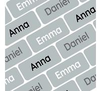 My Nametags® Award-Winning Name Stickers for Clothes & Items | 56 No-Iron, Washable Stick-On Tags for Babies, Kids & Adults (Light Grey)