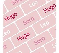My Nametags® Award-Winning Name Stickers for Clothes & Items | 56 No-Iron, Washable Stick-On Tags for Babies, Kids & Adults (Salmon Pink)