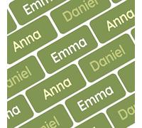 My Nametags® Award-Winning Name Stickers for Clothes & Items | 56 No-Iron, Washable Stick-On Tags for Babies, Kids & Adults (Forest Green)