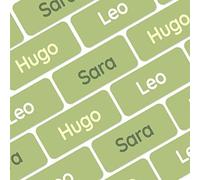 My Nametags® Award-Winning Name Stickers for Clothes & Items | 56 No-Iron, Washable Stick-On Tags for Babies, Kids & Adults (Light Green)