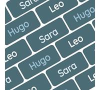 My Nametags® Award-Winning Name Stickers for Clothes & Items | 56 No-Iron, Washable Stick-On Tags for Babies, Kids & Adults (Dark Blue-Grey)