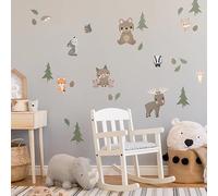 My Nametags® Forest Animals Wall Stickers | Peel-and-Stick, Removable & Repositionable Wall Decals | Room Decor for Kids' Bedroom, Nursery, Playroom