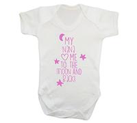 My Nana Loves me to The Moon and Back Baby Vest Bodysuit Babygrow Pink