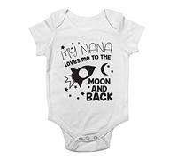 My Nana Loves me to The Moon and Back Cute Boys and Girls Baby Vest Bodysuit White