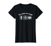 My Needs are Simple Coffee Dog Paw and Good Books Reader Value Graphic T-Shirt, Women, Black, XL