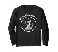 My Needs are Simple Funny Homebody Coffee Book and Dogs Long Sleeve T-Shirt