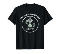 My Needs are Simple Funny Homebody Coffee Book and Dogs Value Graphic T-Shirt, Men, Black, M