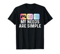 My Needs are Simple Gaming Cat Cookies Funny T-Shirt