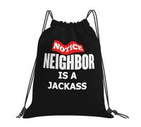 My Neighbor Is A Jackass Women Men String Backpack Foldable Pe Bag Large Drawstring Bag For Sports Travel Beach