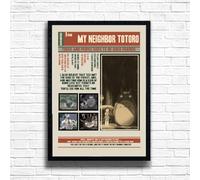 My Neighbor Totoro Movie Poster Art Print - Studio Ghibli Anime Wall Decor - Vintage Japanese Animation Designer Artwork with Framed & Unframed Options (A4 Framed (Black))