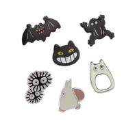 My Neighbor Totoro Opening Scene 6-Piece Earring Set - Studio Ghibli “Mori no Ponpone” Collection, Zinc Alloy & Titanium, Mismatched Cute Character Stud Earrings for Women & Girls