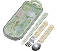 My Neighbor Totoro Utensil Set - Includes Reusable Fork, Spoon, Chopsticks and Carrying Case - Authentic Japanese Design - Durable, Dishwasher Safe- Flower Field