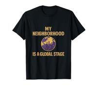 My Neighborhood Global Stage City Pride Design Gold Purple T-Shirt