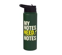 My Notes Need Notes Student Humor Funny Saying Quote Stainless Steel Insulated Water Bottle