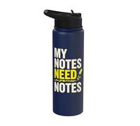 My Notes Need Notes Student Humor Funny Saying Quote Stainless Steel Insulated Water Bottle