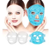 my novel things Face Ice Pack and 2 Packs Silicone Face Mask Cover, Ice Face Mask Hot Cold Eye Compress Skin Care Set for Women for Puffiness Swelling Relief Beauty Spa Essentials Gifts