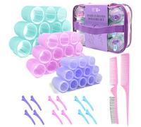 my novel things Hair Rollers Set 50Pcs with Clips for Long Short Medium Hair, Women Heatless Curls 36PCS for Hair, Hair Styling Curling Curlers to Sleep In for Comb Blowout Look Long Hair