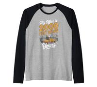 My Office is 2000 Feet Below Yours Funny Miner Saying Raglan Baseball Tee