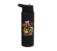 My Office is Wherever I Am Remote Work Travel Stainless Steel Insulated Water Bottle