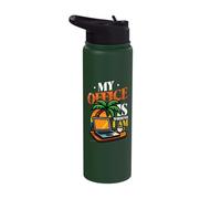 My Office is Wherever I Am Remote Work Travel Stainless Steel Insulated Water Bottle