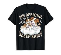 My Official Sleep Shirt, Jack Russell Terrier with 2 Puppies T-Shirt, Men, Black, X-Large