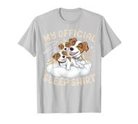My Official Sleep Shirt, Jack Russell Terrier with 2 Puppies T-Shirt, Men, Silver Grey, XX-Large