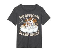 My Official Sleep Shirt, Jack Russell Terrier with 2 Puppies T-Shirt, Women's Plus, Dark Heather Grey, 6X