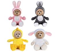 My OLi 7" Teddy Bears 4pcs Stuffed Costumed Bears: Bunny, Sheep,and Chicken with Fliptable Hats Birthday Gifts for Babies Kids Boys Girls