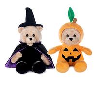 My OLi 9" Plush Halloween Toy Stuffed Animal Teddy Bear Plush Pumpkin Stuffed Wizard Toy with Fliptable Hats Halloween Ornaments/Gifts for Kids Baby Toddler
