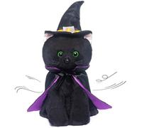 My OLi Black Cat Plush 25.5cm Cat Teddy With Wizard Hat And Cloak Stuffed Animals Plush Toys Gifts For Kids Baby Black Cat Soft Toy Party Decorations