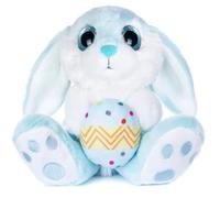 My OLi Easter Bunny 8.5" Plush Rabbit with Easter Egg - Floppy-Eared Sitting Bunny Soft Toy Perfect Bedtime Friend for Kids Babies Boys & Girls - Ideal Easter Gift, Blue