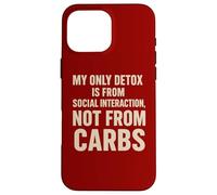 My Only Detox Is From Social Interaction Funny Case for iPhone 16 Pro Max