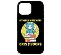 My Only Weakness Cats & Books Cat Lover Kitten Bookworm Case for iPhone 16 Pro Max