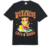 My Only Weakness Cats & Books Cat Lover Kitten Bookworm Comfort Colors Adult Heavyweight T-Shirt