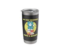 My Only Weakness Cats & Books Cat Lover Kitten Bookworm Stainless Steel Insulated Tumbler