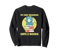 My Only Weakness Cats & Books Cat Lover Kitten Bookworm Sweatshirt