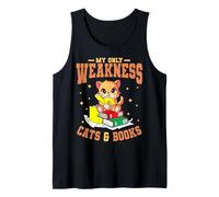 My Only Weakness Cats & Books Cat Lover Kitten Bookworm Tank Top